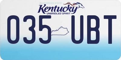 KY license plate 035UBT