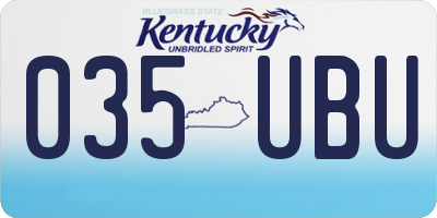 KY license plate 035UBU