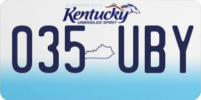 KY license plate 035UBY