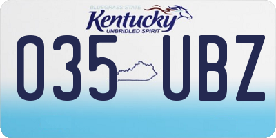 KY license plate 035UBZ