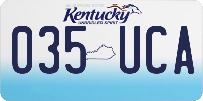 KY license plate 035UCA