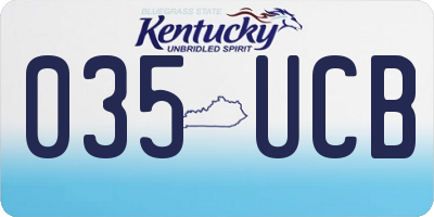 KY license plate 035UCB