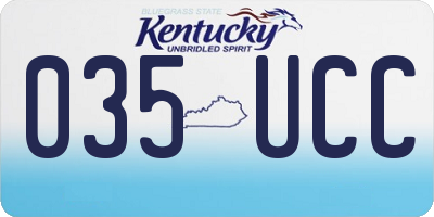 KY license plate 035UCC