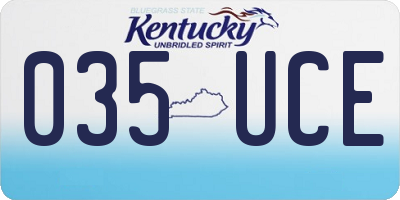 KY license plate 035UCE