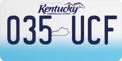 KY license plate 035UCF