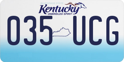 KY license plate 035UCG