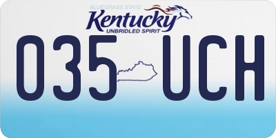 KY license plate 035UCH