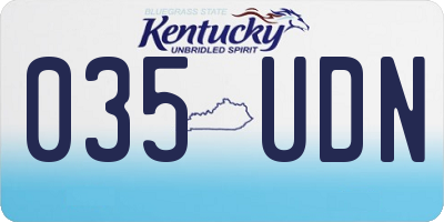 KY license plate 035UDN