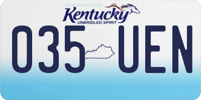 KY license plate 035UEN