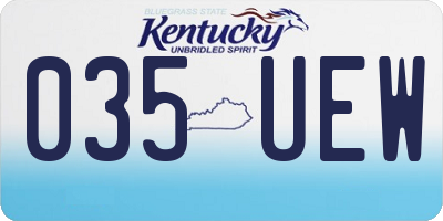 KY license plate 035UEW