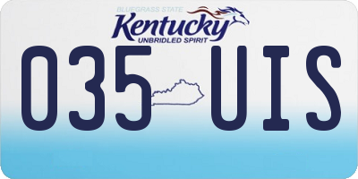 KY license plate 035UIS