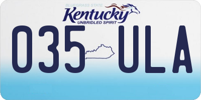 KY license plate 035ULA