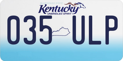 KY license plate 035ULP