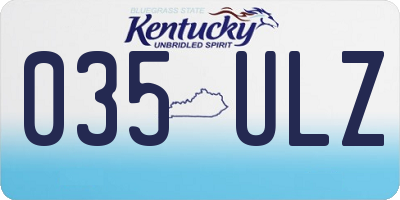 KY license plate 035ULZ