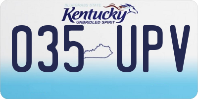 KY license plate 035UPV