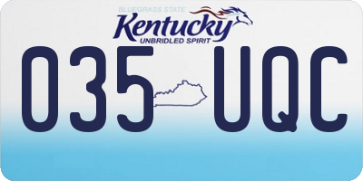 KY license plate 035UQC