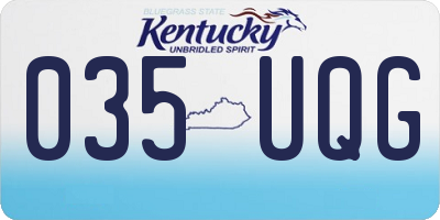KY license plate 035UQG