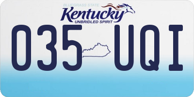 KY license plate 035UQI