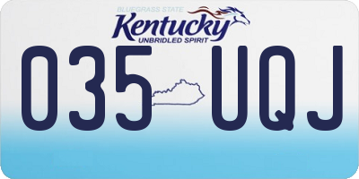 KY license plate 035UQJ
