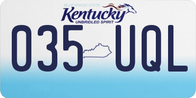 KY license plate 035UQL