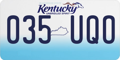 KY license plate 035UQO