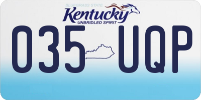 KY license plate 035UQP