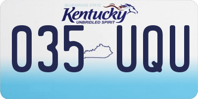 KY license plate 035UQU