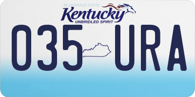 KY license plate 035URA