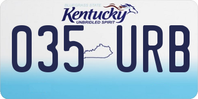 KY license plate 035URB