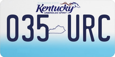 KY license plate 035URC