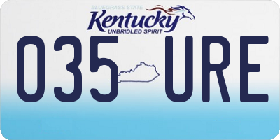 KY license plate 035URE