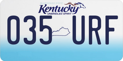KY license plate 035URF