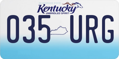 KY license plate 035URG