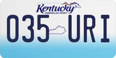 KY license plate 035URI