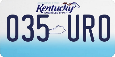 KY license plate 035URO