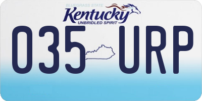 KY license plate 035URP