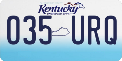 KY license plate 035URQ