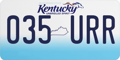 KY license plate 035URR