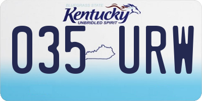 KY license plate 035URW