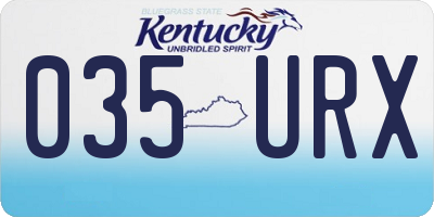 KY license plate 035URX