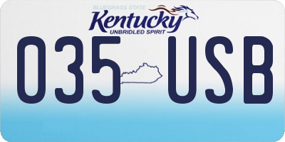 KY license plate 035USB