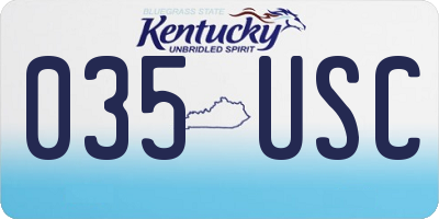 KY license plate 035USC