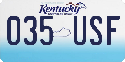 KY license plate 035USF