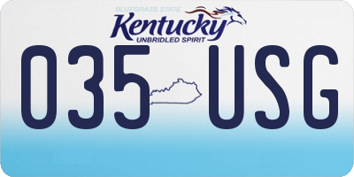 KY license plate 035USG