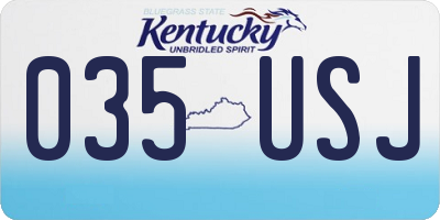 KY license plate 035USJ