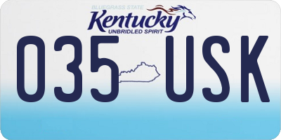 KY license plate 035USK