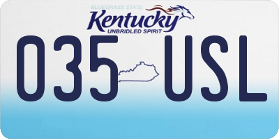 KY license plate 035USL