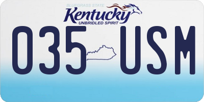 KY license plate 035USM