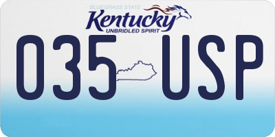 KY license plate 035USP