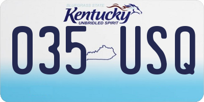 KY license plate 035USQ